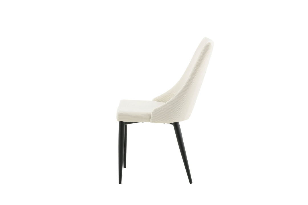 Venture Home Leone Dining Chair - Black Legs / Beige Corduroy