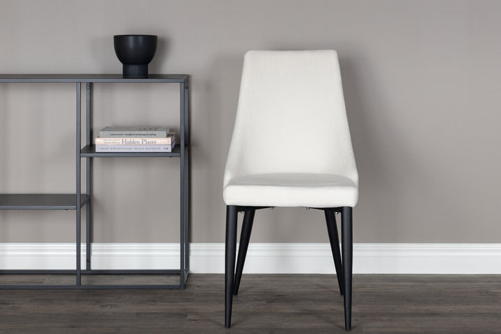 Venture Home Leone Dining Chair - Black Legs / Beige Corduroy