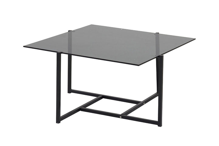 Venture Home Hybrid Sofa Table - Black / Grey Smokey Glass 80*80cm