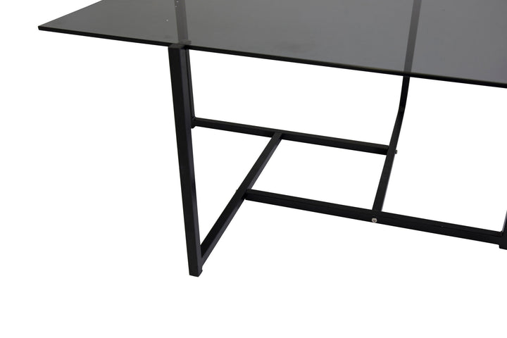 Venture Home Hybrid Sofa Table - Black / Grey Smokey Glass 80*80cm