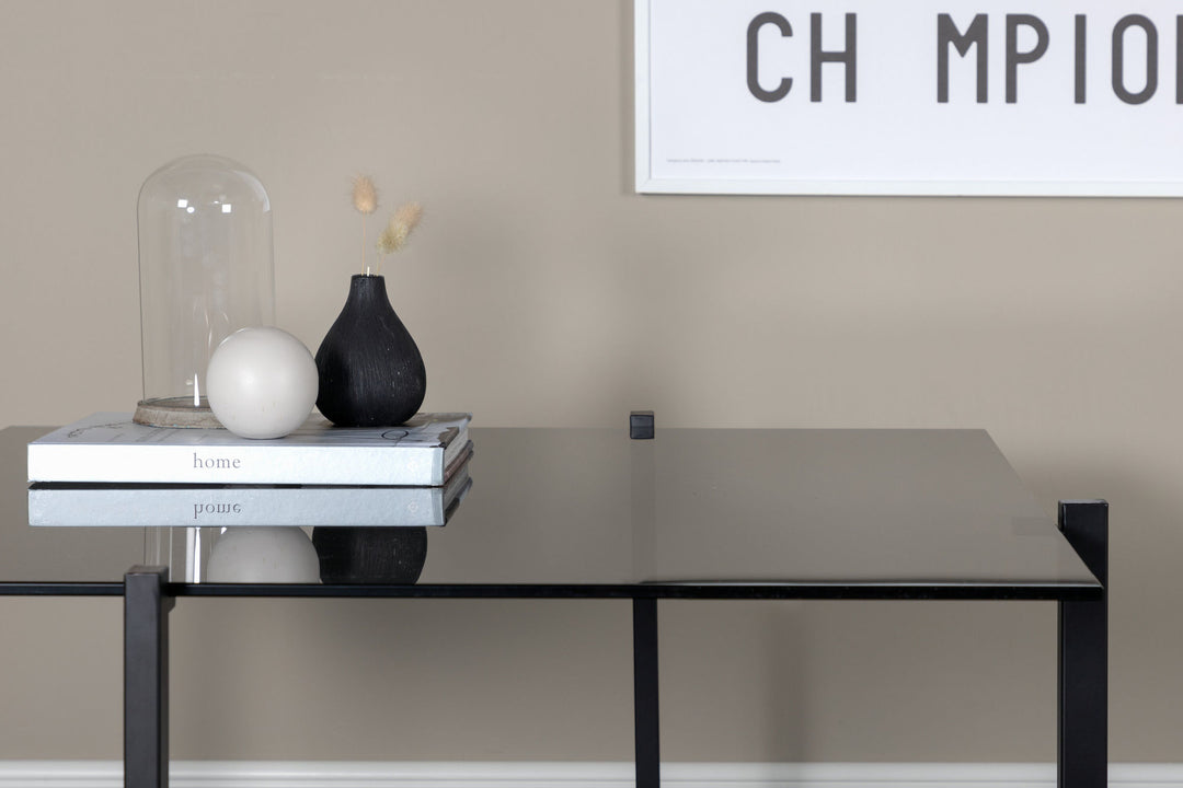 Venture Home Hybrid Sofa Table - Black / Grey Smokey Glass 80*80cm