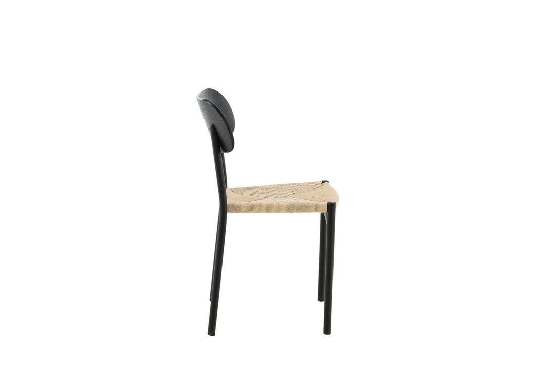 Venture Home Polly Steel Dining Chair 2-pack, K/D, Black back light seat