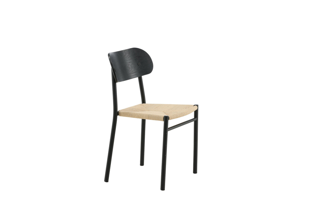 Venture Home Polly Steel Dining Chair 2-pack, K/D, Black back light seat