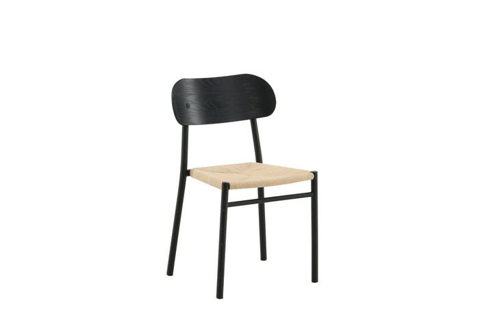 Venture Home Polly Steel Dining Chair 2-pack, K/D, Black back light seat