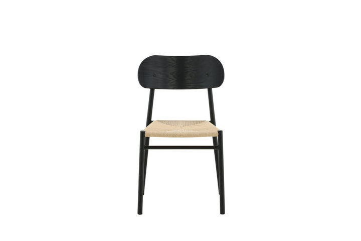 Venture Home Polly Steel Dining Chair 2-pack, K/D, Black back light seat