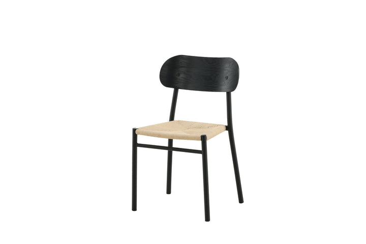 Venture Home Polly Steel Dining Chair 2-pack, K/D, Black back light seat