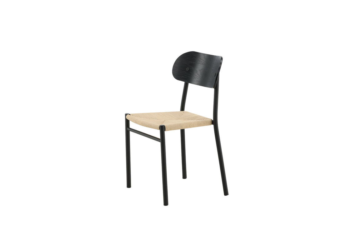 Venture Home Polly Steel Dining Chair 2-pack, K/D, Black back light seat