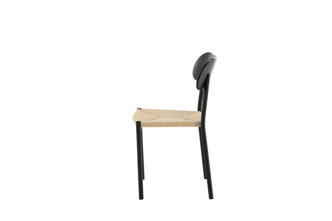 Venture Home Polly Steel Dining Chair 2-pack, K/D, Black back light seat