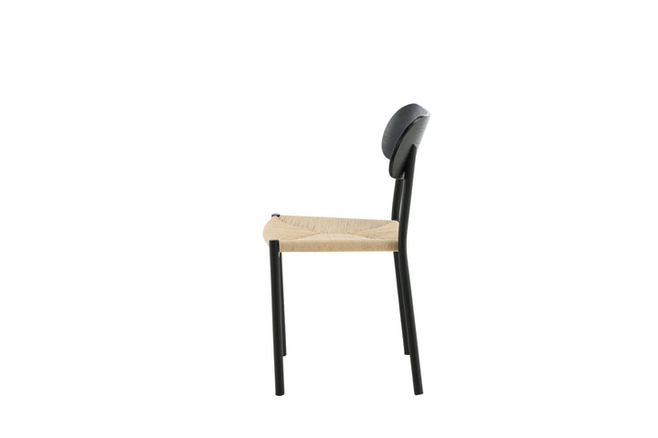 Venture Home Polly Steel Dining Chair 2-pack, K/D, Black back light seat