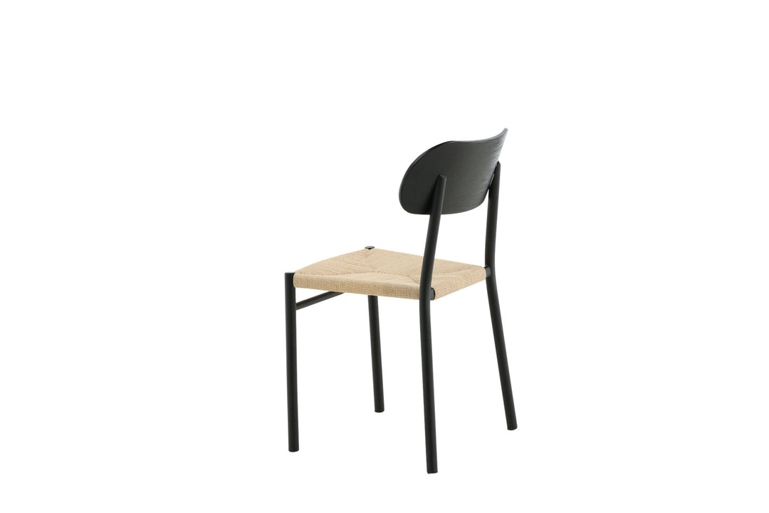 Venture Home Polly Steel Dining Chair 2-pack, K/D, Black back light seat