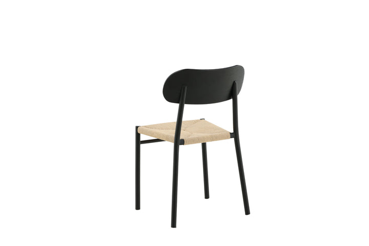 Venture Home Polly Steel Dining Chair 2-pack, K/D, Black back light seat