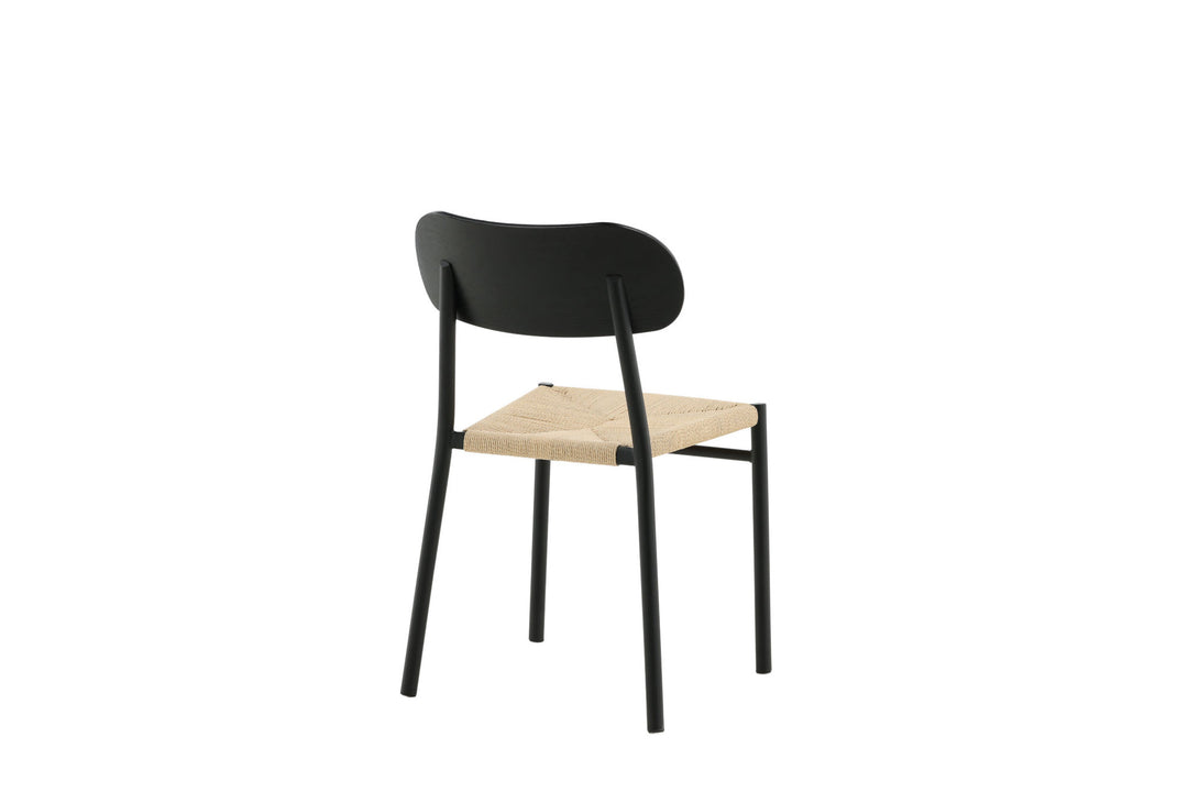 Venture Home Polly Steel Dining Chair 2-pack, K/D, Black back light seat
