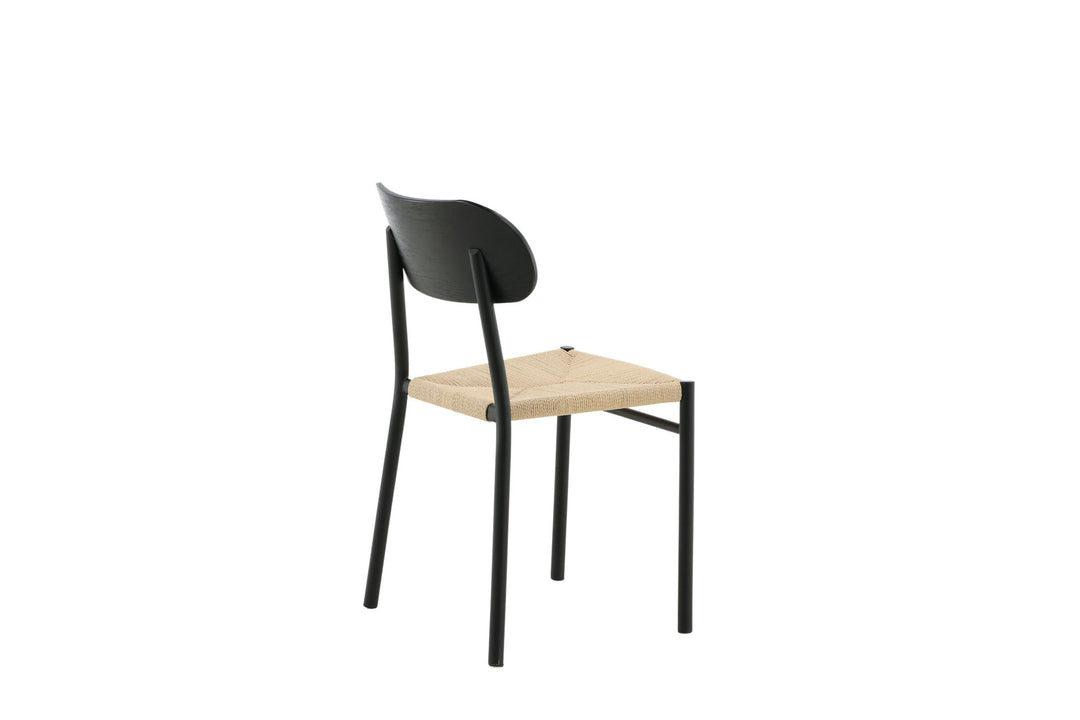 Venture Home Polly Steel Dining Chair 2-pack, K/D, Black back light seat