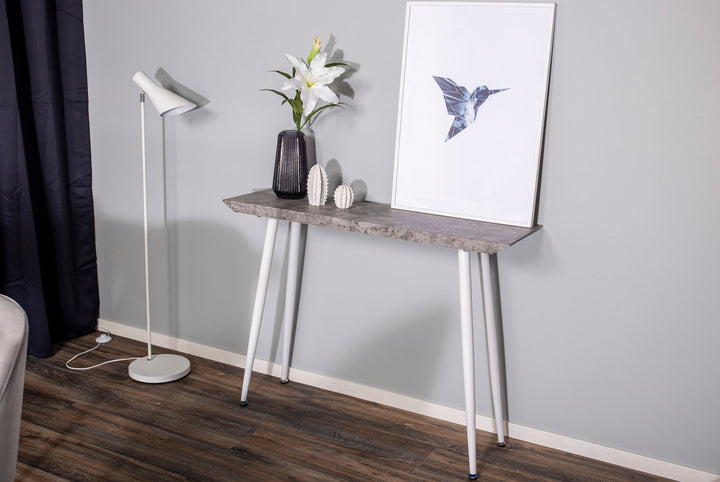 Venture Home Edge Side Table - White / concrete-look