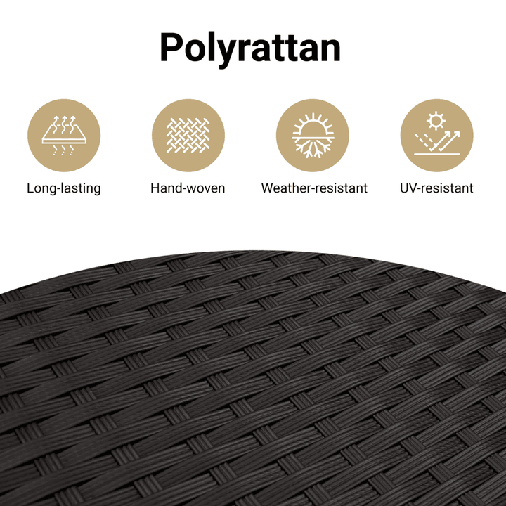 4-personers havesofa med hynder polyrattan sort