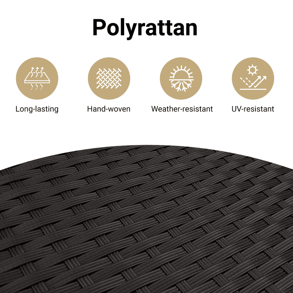 4-personers havesofa med hynder polyrattan sort