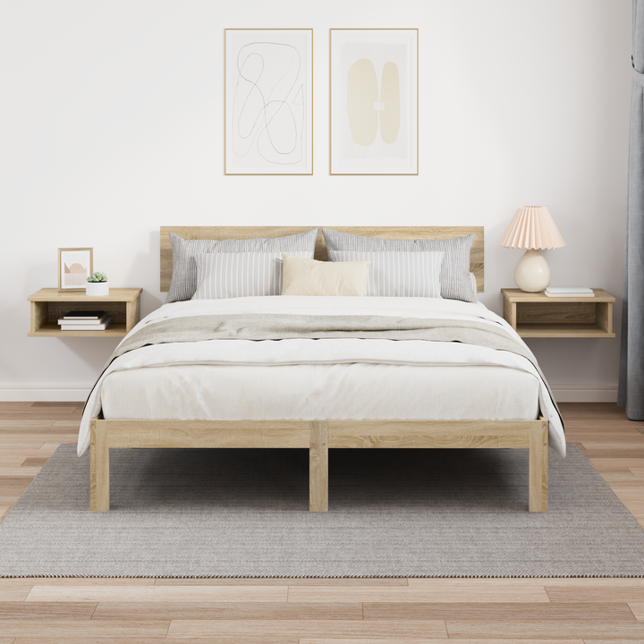 Sengebord 2 pcs Sonoma eg 40 x 31 x 15 cm Konstrueret træ