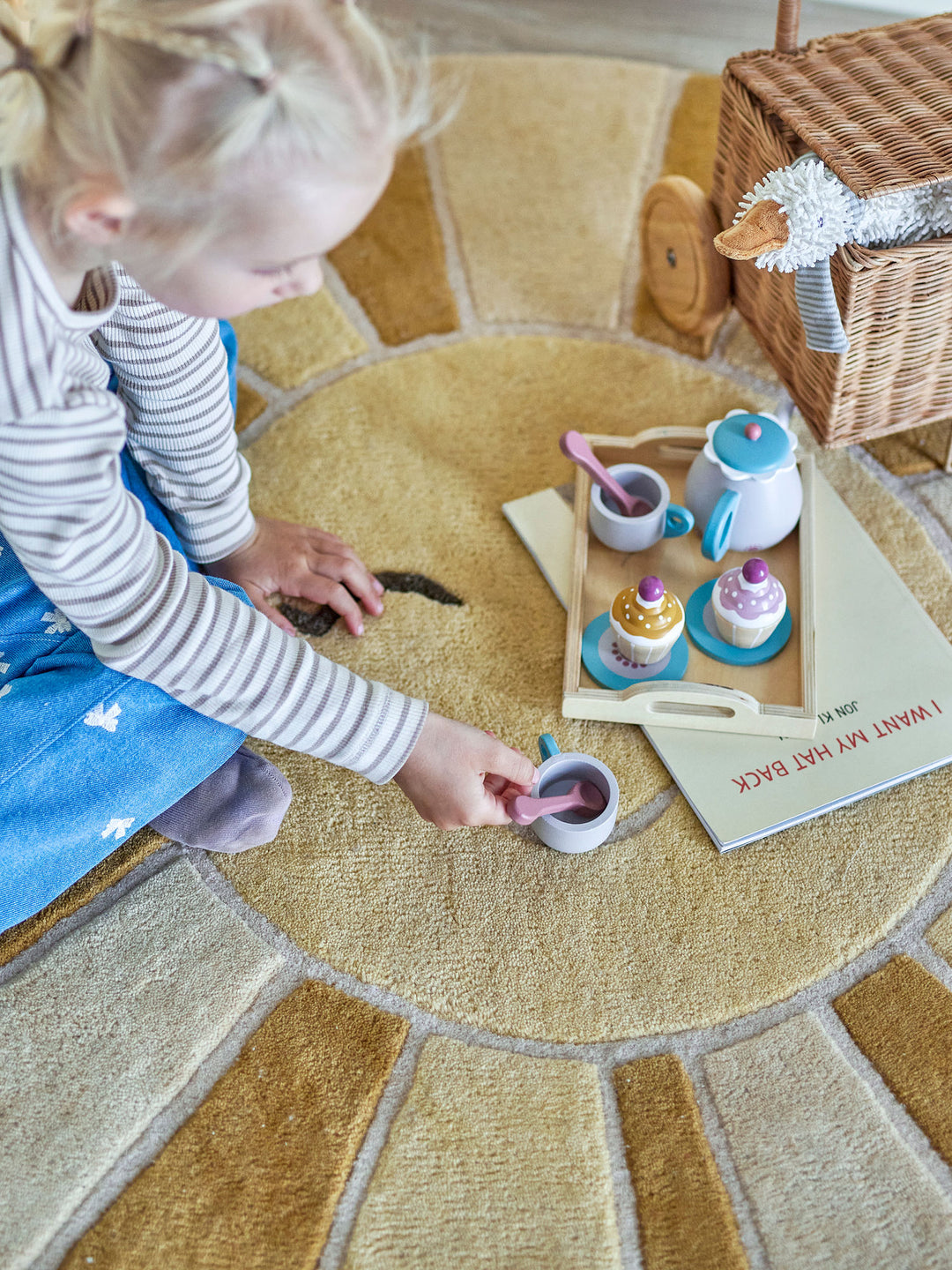 Bloomingville MINI Sun Tæppe, Gul, Uld