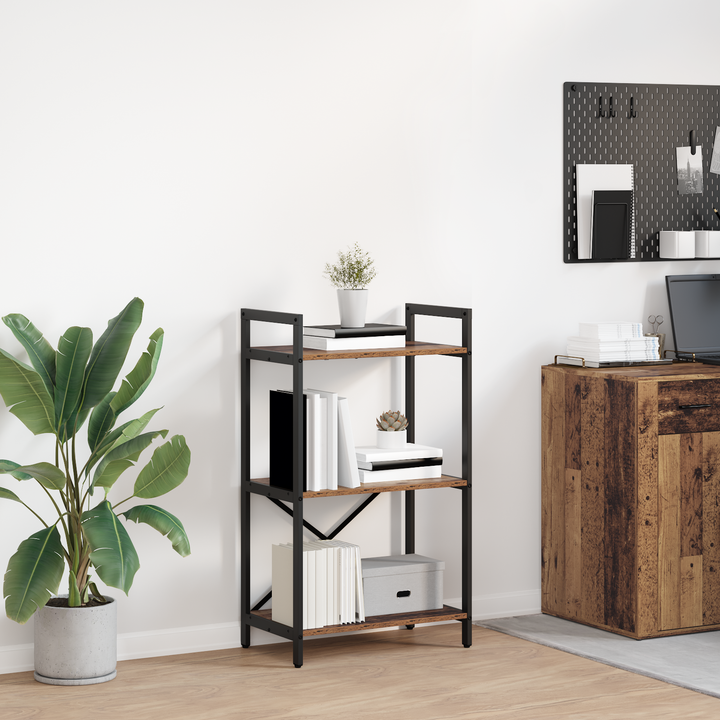 Bogreol Gammelt træ 56 x 34 x 96 cm Konstrueret træ