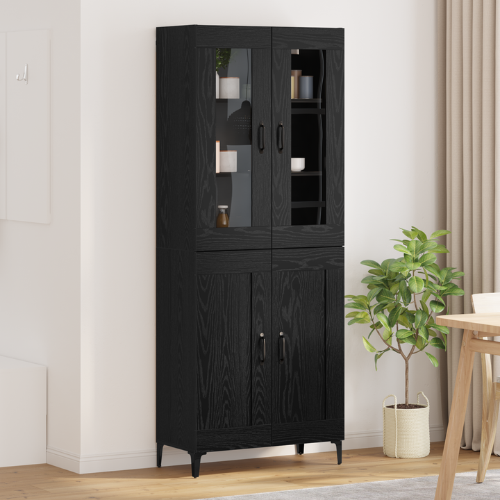 Highboard Sort eg 69,5 x 34 x 180 cm Konstrueret træ