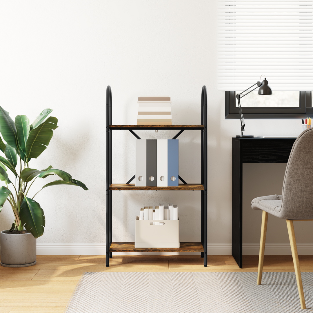 Bogreol Røget eg 60 x 30 x 109 cm Konstrueret træ
