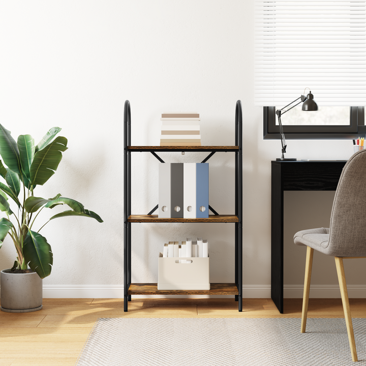 Bogreol Røget eg 60 x 30 x 109 cm Konstrueret træ
