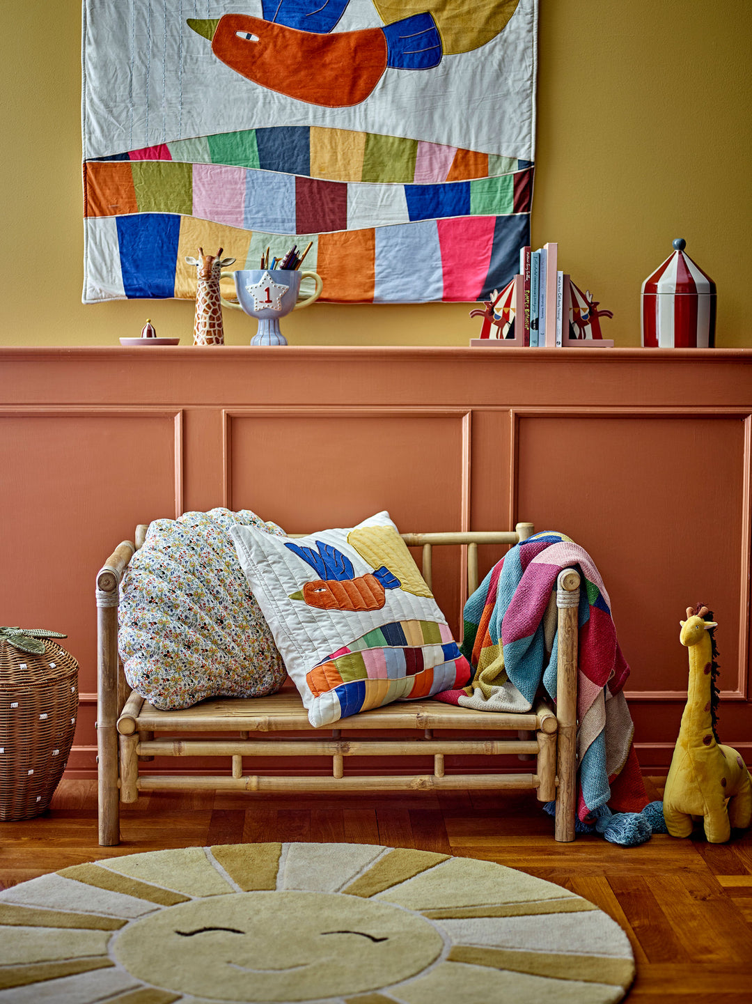 Bloomingville MINI Sun Tæppe, Gul, Uld