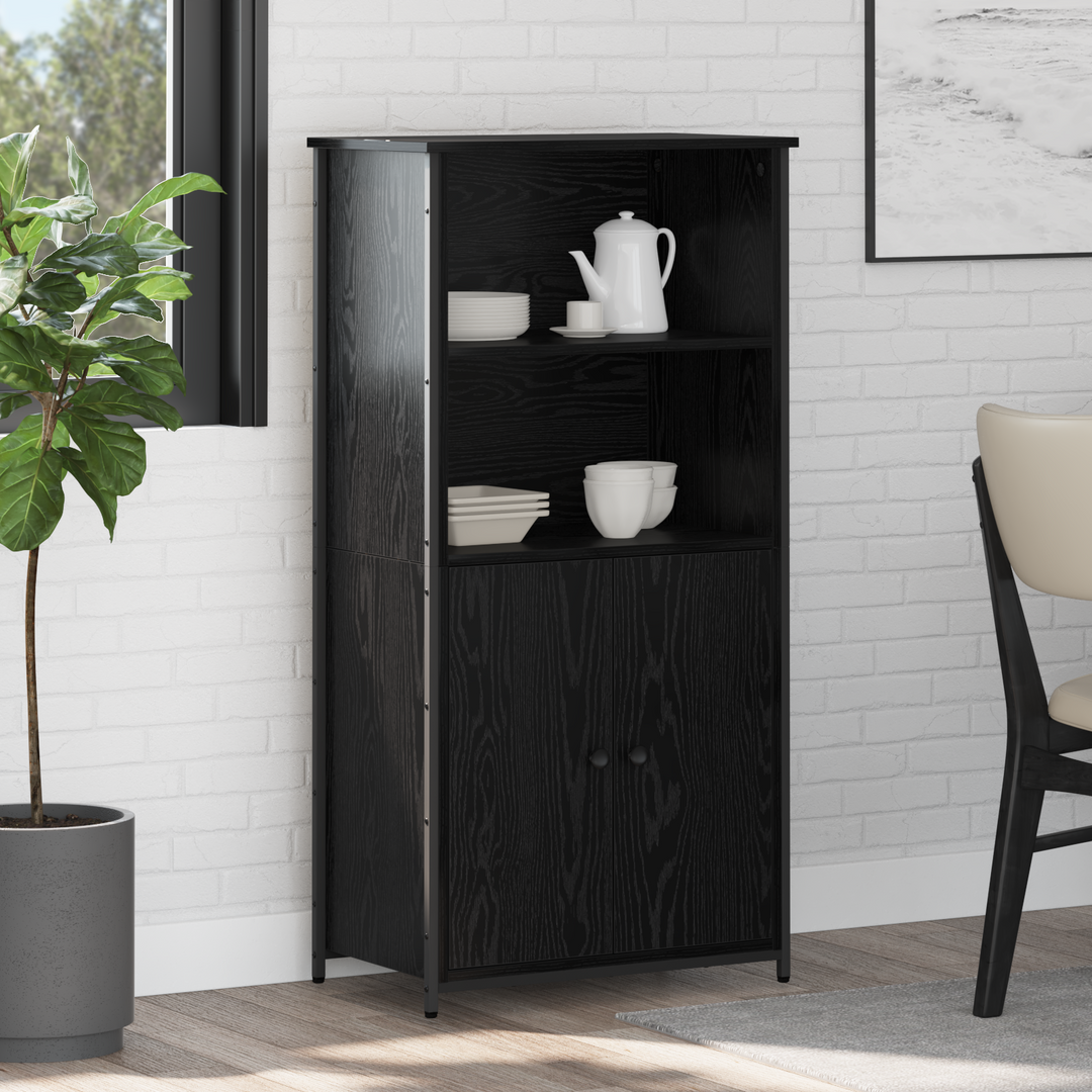 Highboard Sort eg 62 x 36 x 121,5 cm Konstrueret træ