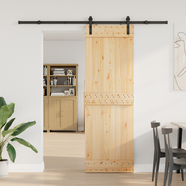 Skydedør NARVIK Naturfarvet og sort 70 x 210 cm (213,5 cm)