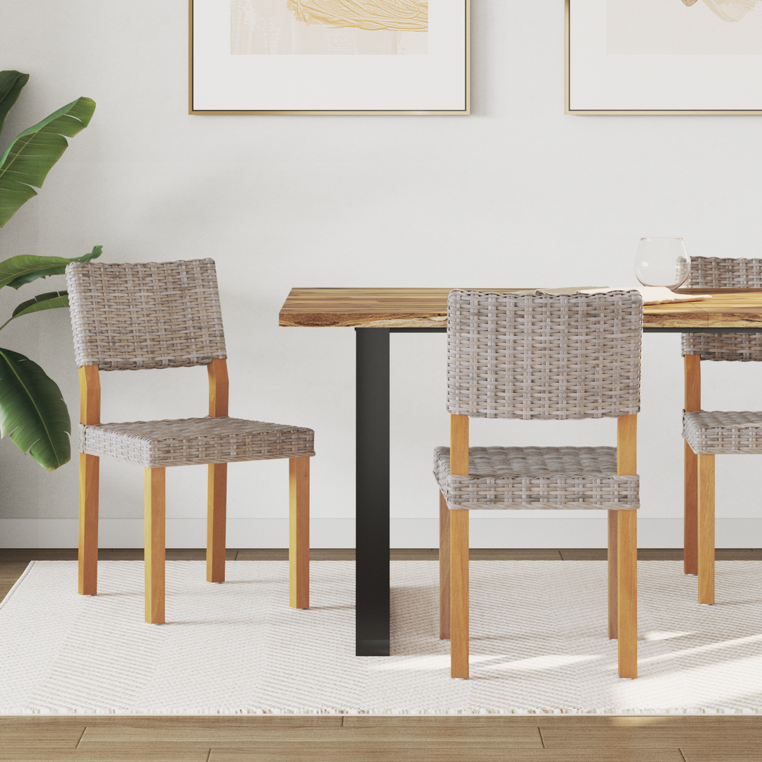 Spisestuestol 2 pcs Kubu rattan Kubu Grå 46 x 55 x 84 cm