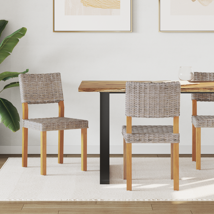 Spisestuestol 2 pcs Kubu rattan Kubu Grå 46 x 55 x 84 cm