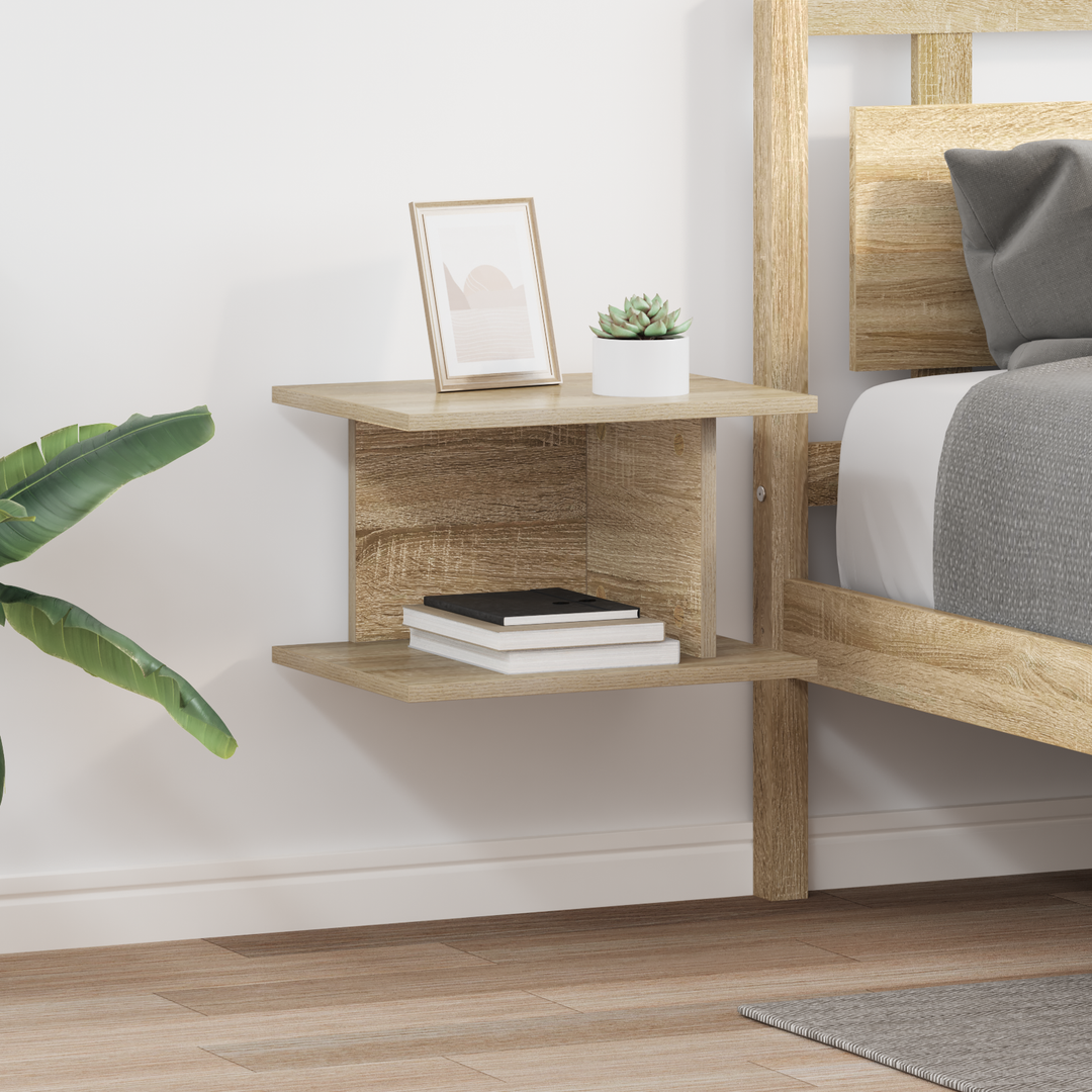 Sengebord 2 pcs Sonoma eg 40 x 30 x 25 cm Konstrueret træ