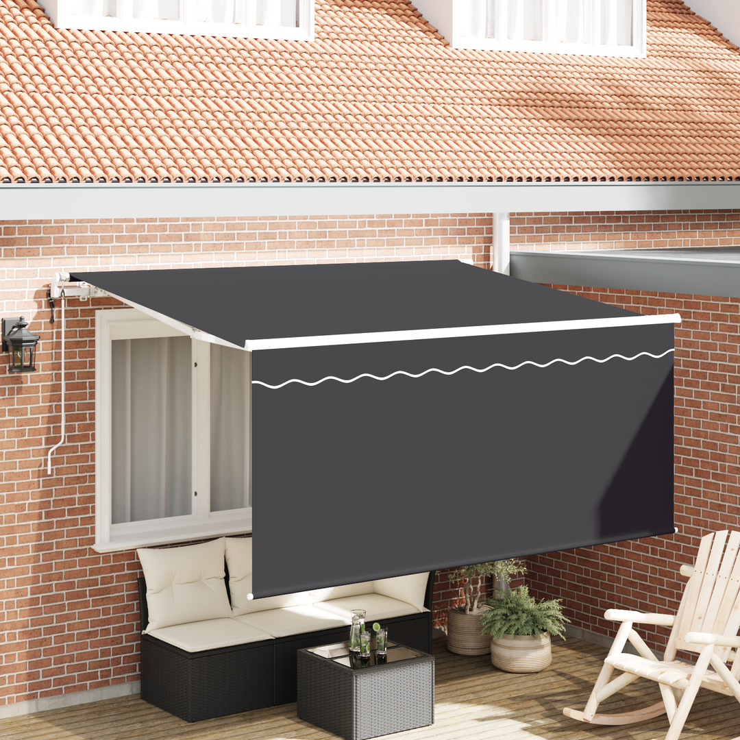 Utrækkelig Markise Antracit 300 x 200 cm Polyester og Aluminium