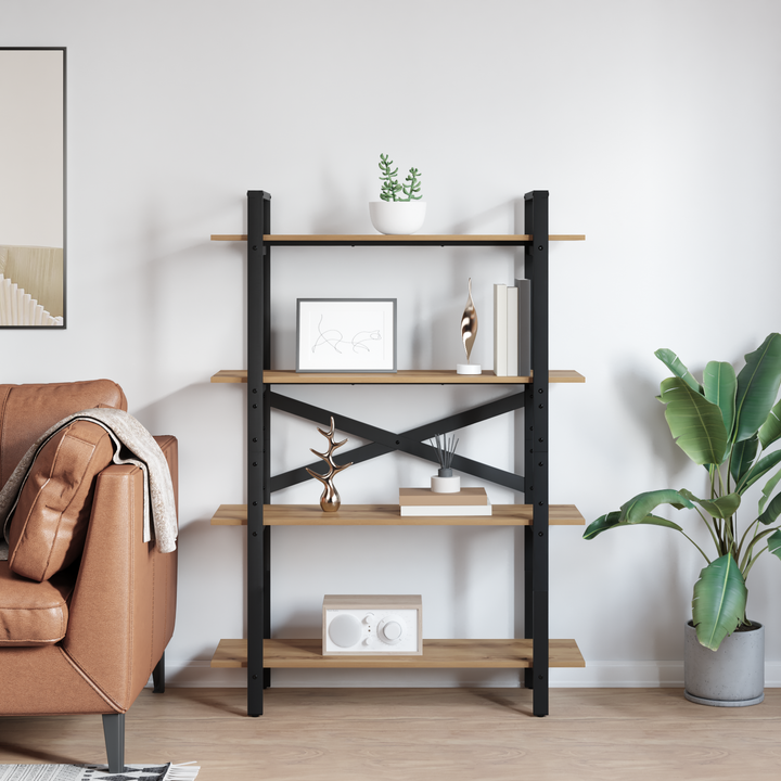 Bogreol Artisan Egetræ 100 x 33,5 x 140 cm Konstrueret træ