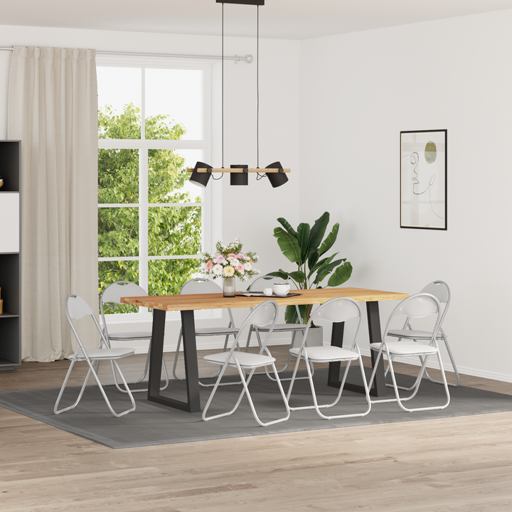 Sammenklappelig stol 8 pcs Hvid og Grå 48 x 43,5 x 81 cm
