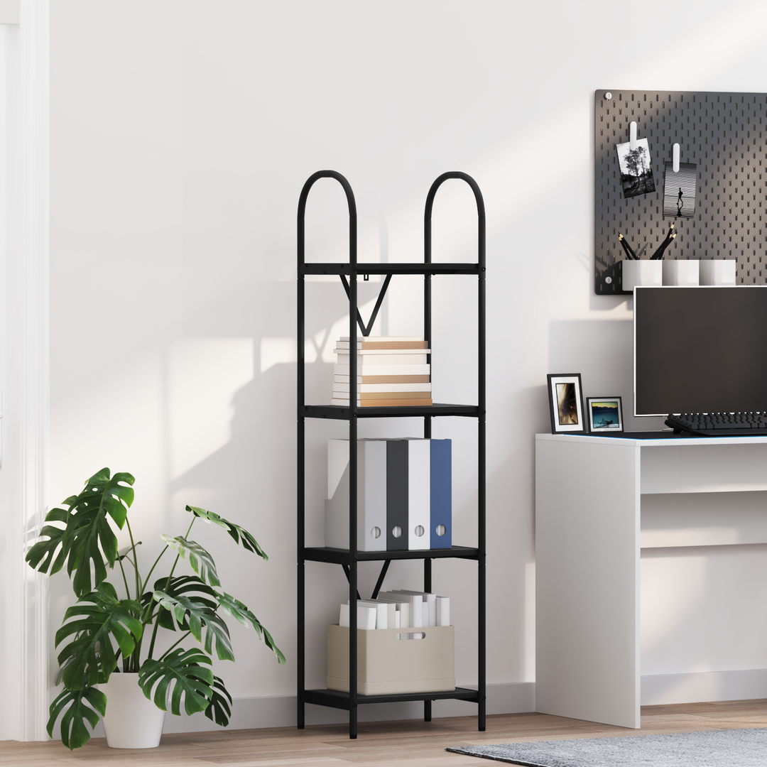Bogreol Sort eg 40 x 30 x 146 cm Konstrueret træ