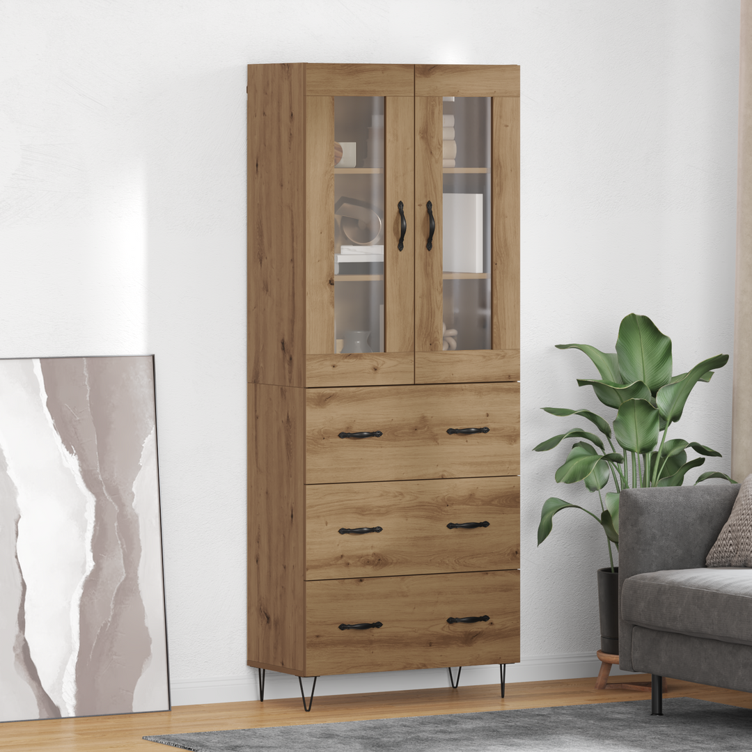 Highboard Artisan Egetræ 69,5 x 34 x 90 cm Konstrueret træ