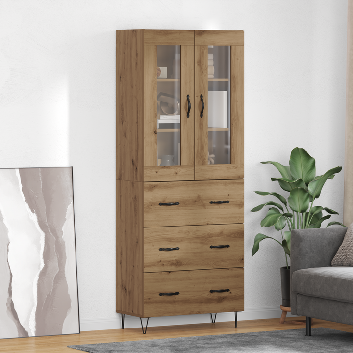 Highboard Artisan Egetræ 69,5 x 34 x 90 cm Konstrueret træ