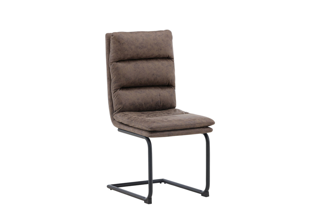 Venture Home Zizo Dining Chair 2-pack - Black / Brown Microfiber Fabric