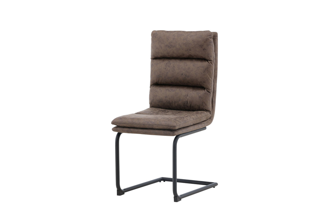 Venture Home Zizo Dining Chair 2-pack - Black / Brown Microfiber Fabric