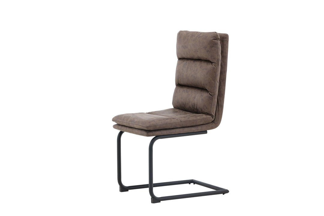Venture Home Zizo Dining Chair 2-pack - Black / Brown Microfiber Fabric