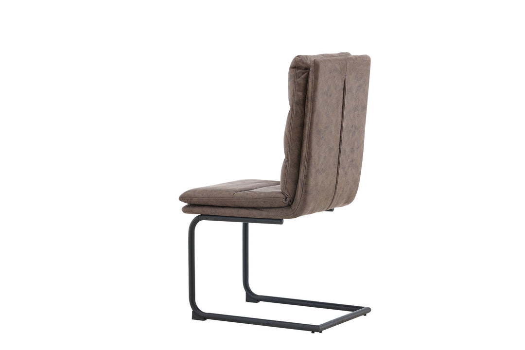 Venture Home Zizo Dining Chair 2-pack - Black / Brown Microfiber Fabric