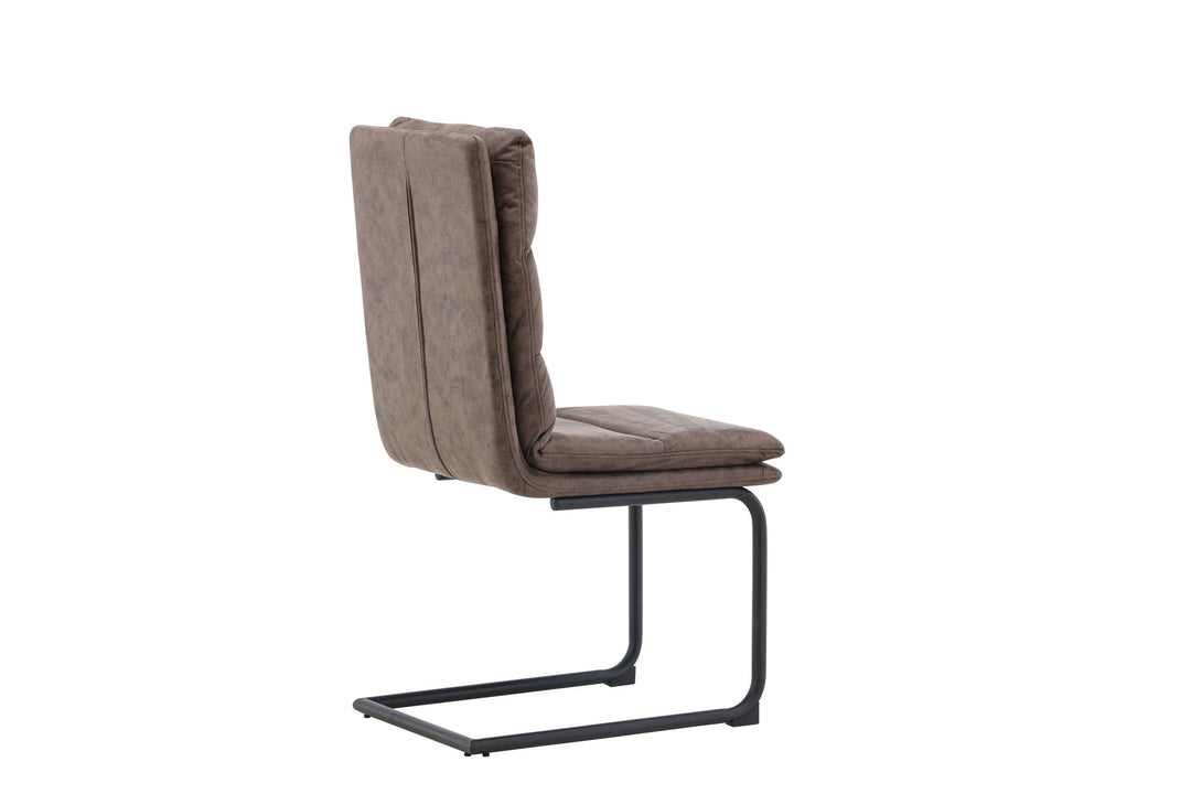 Venture Home Zizo Dining Chair 2-pack - Black / Brown Microfiber Fabric