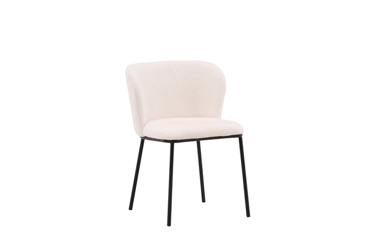 Venture Home Edina Dining Chair 2-pack - Black / White Boucle