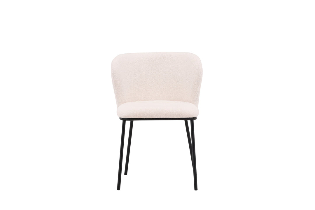 Venture Home Edina Dining Chair 2-pack - Black / White Boucle