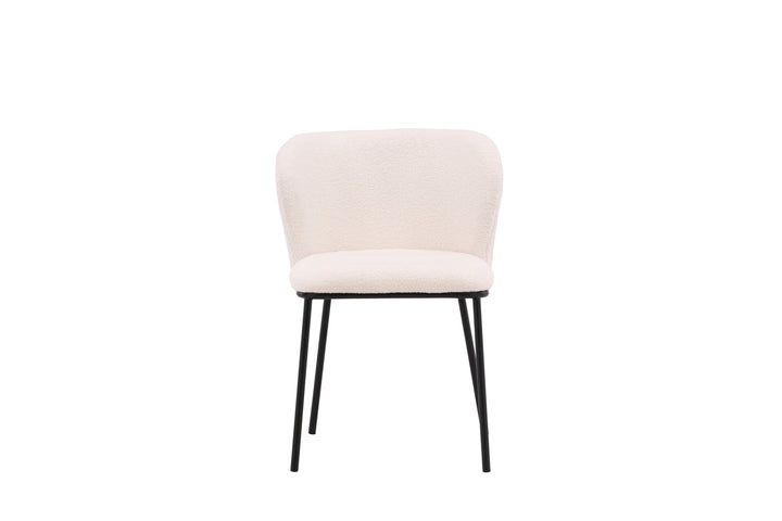 Venture Home Edina Dining Chair 2-pack - Black / White Boucle