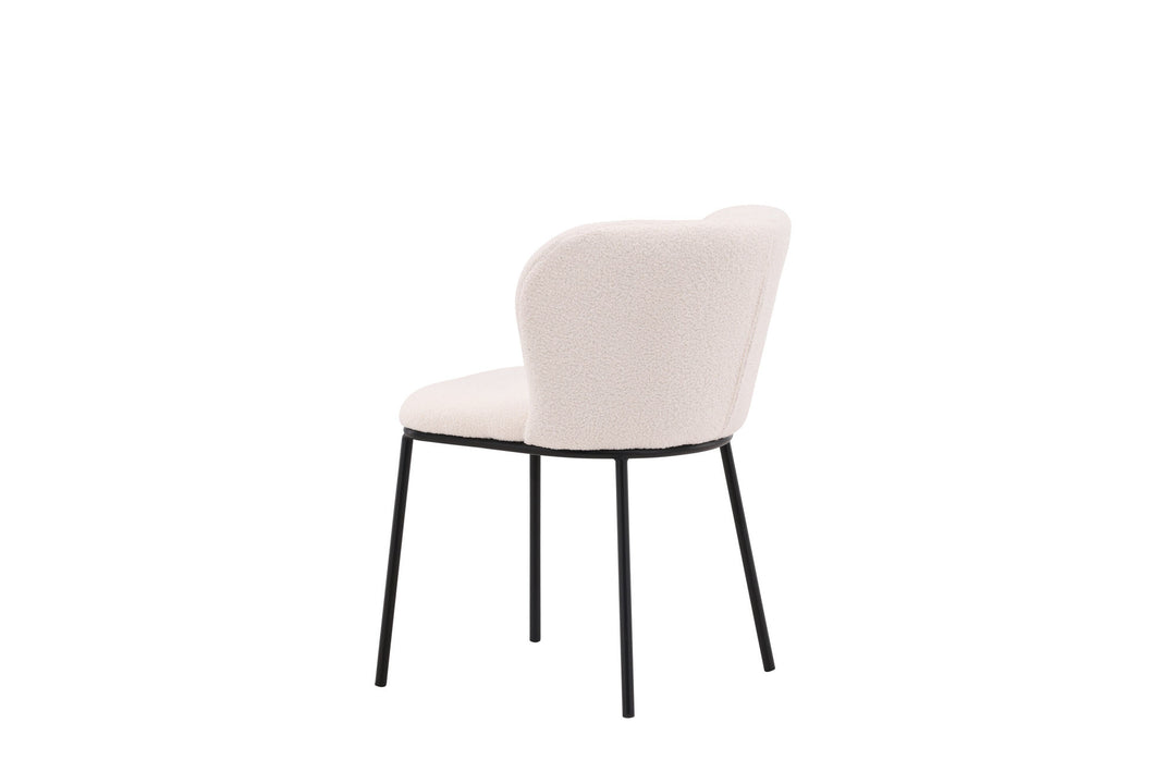 Venture Home Edina Dining Chair 2-pack - Black / White Boucle