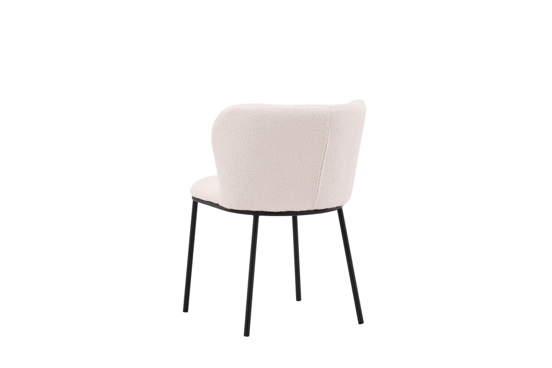 Venture Home Edina Dining Chair 2-pack - Black / White Boucle