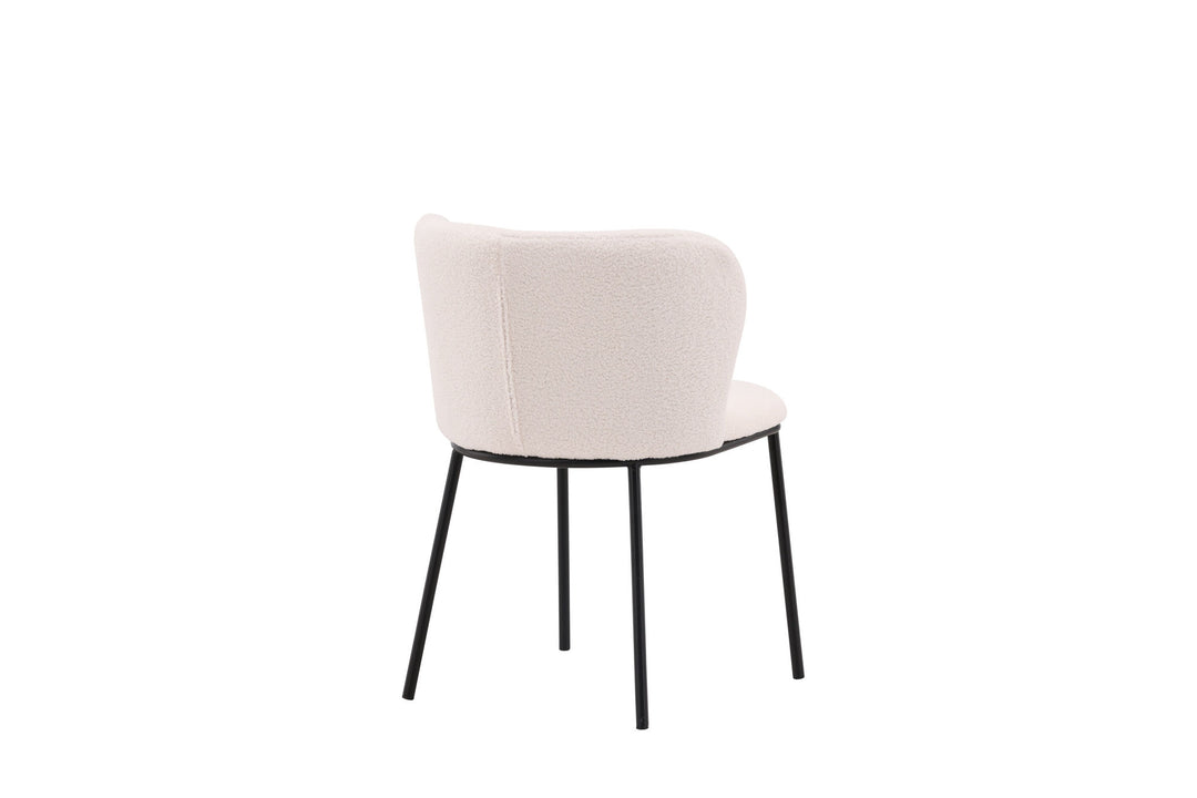 Venture Home Edina Dining Chair 2-pack - Black / White Boucle