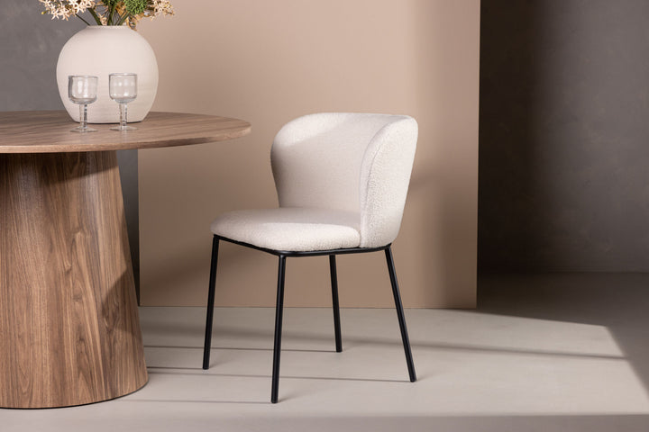 Venture Home Edina Dining Chair 2-pack - Black / White Boucle